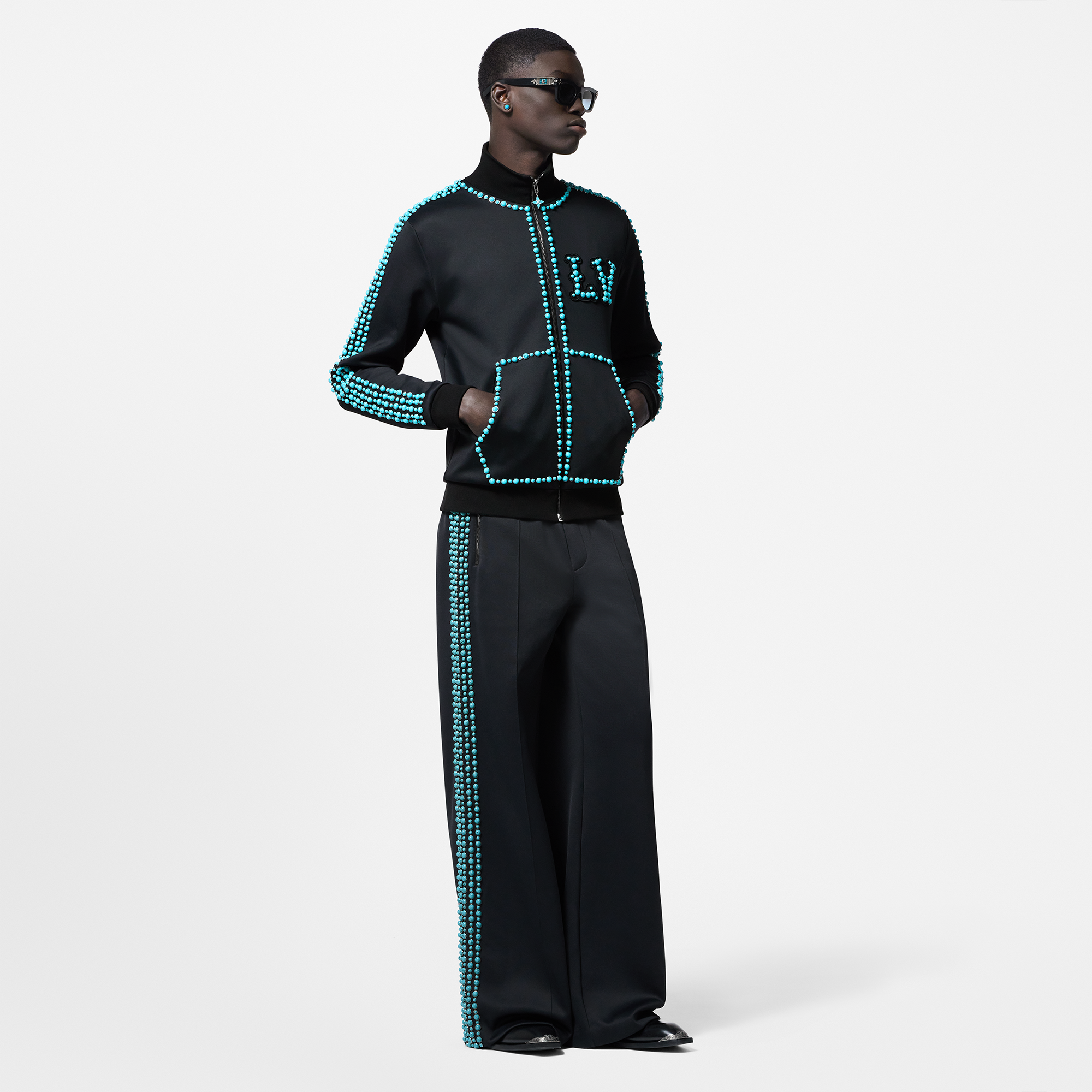 Embellished Cotton Track Top    in Men's Ready-to-Wear Outerwear and Coats collections by Louis Vuitton (Product zoom)